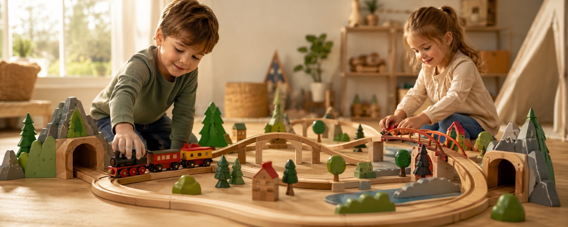 Holzeisenbahn kaufen für Kinder - nachhaltig spielen 